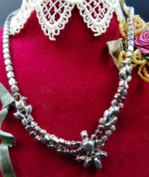 sherman clear intricate drop necklace bk